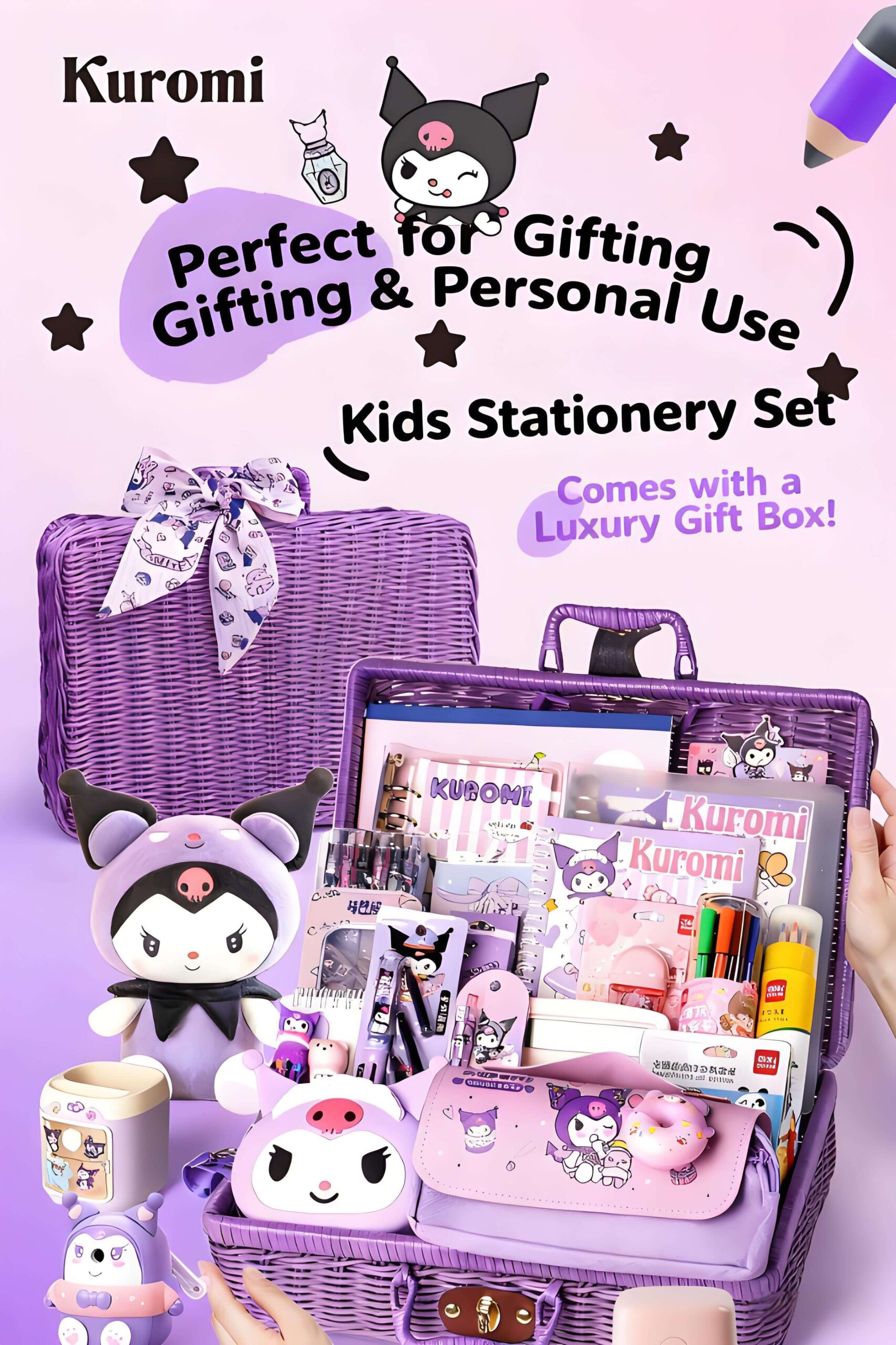 Kuromi Sanrio birthday gift stationery set, birthday present, school supplies stationery set - Image 6